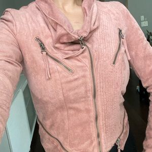 Pink jacket with zippers